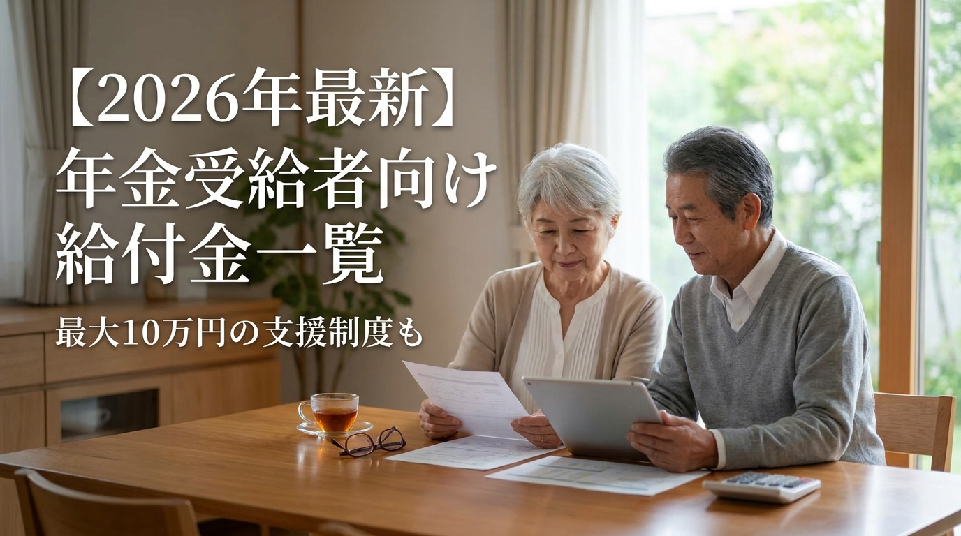 【2026年最新】年金受給者向け給付金一覧｜最大10万円の支援制度も
