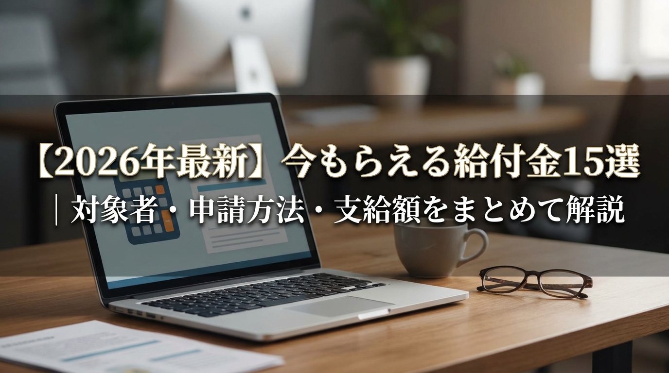 【2026年最新】今もらえる給付金15選｜対象者・申請方法・支給額をまとめて解説