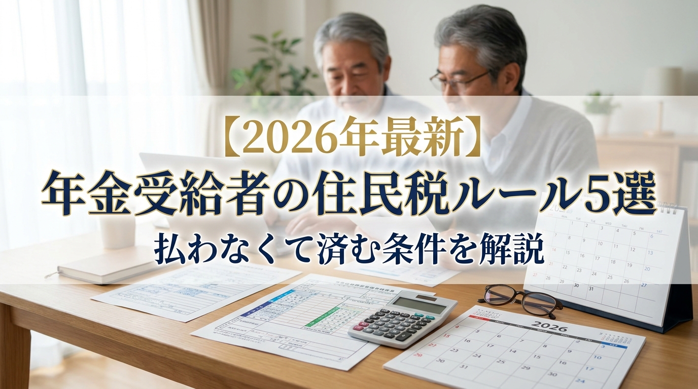 【2026年最新】年金受給者の住民税ルール5選｜払わなくて済む条件を解説