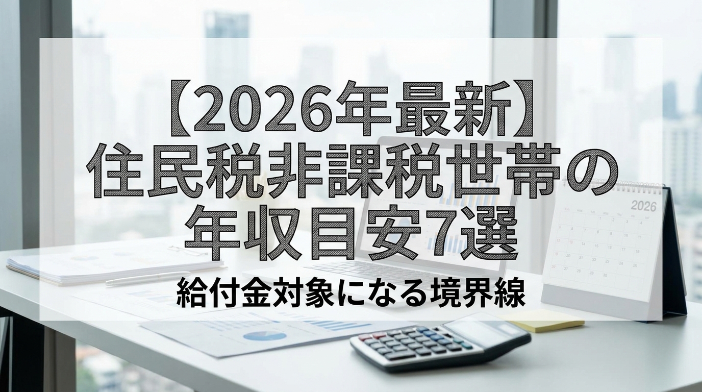 【2026年最新】住民税非課税世帯の年収目安7選｜給付金対象になる境界線とは