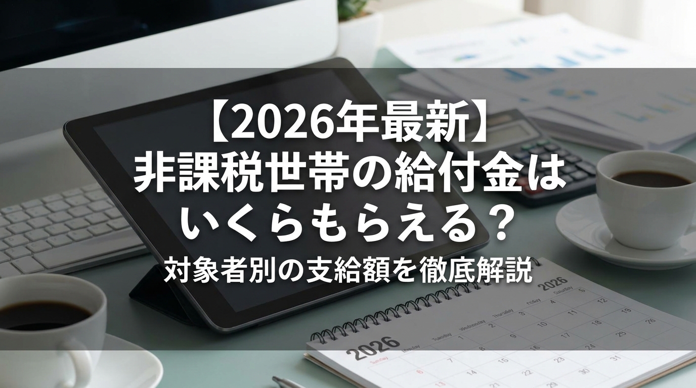 【2026年最新】非課税世帯の給付金はいくらもらえる？対象者別の支給額を徹底解説