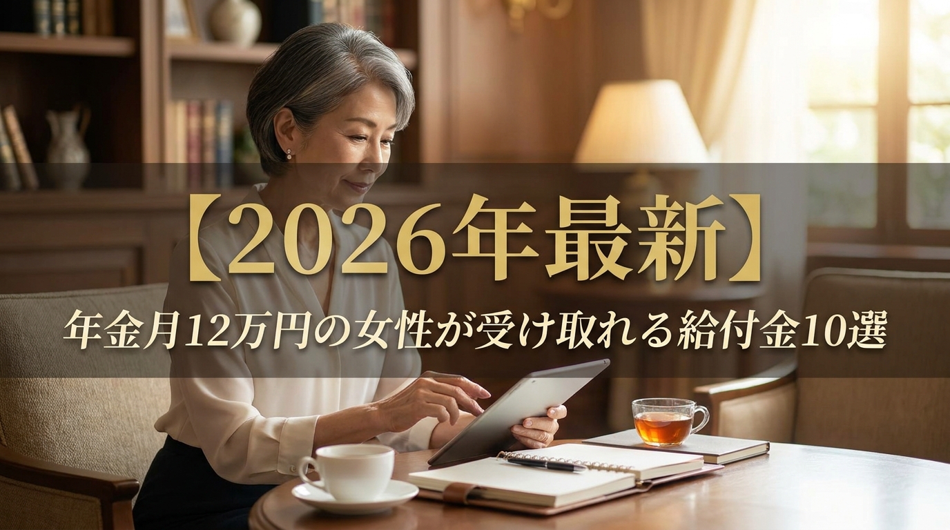 【2026年最新】年金月12万円の女性が受け取れる給付金10選