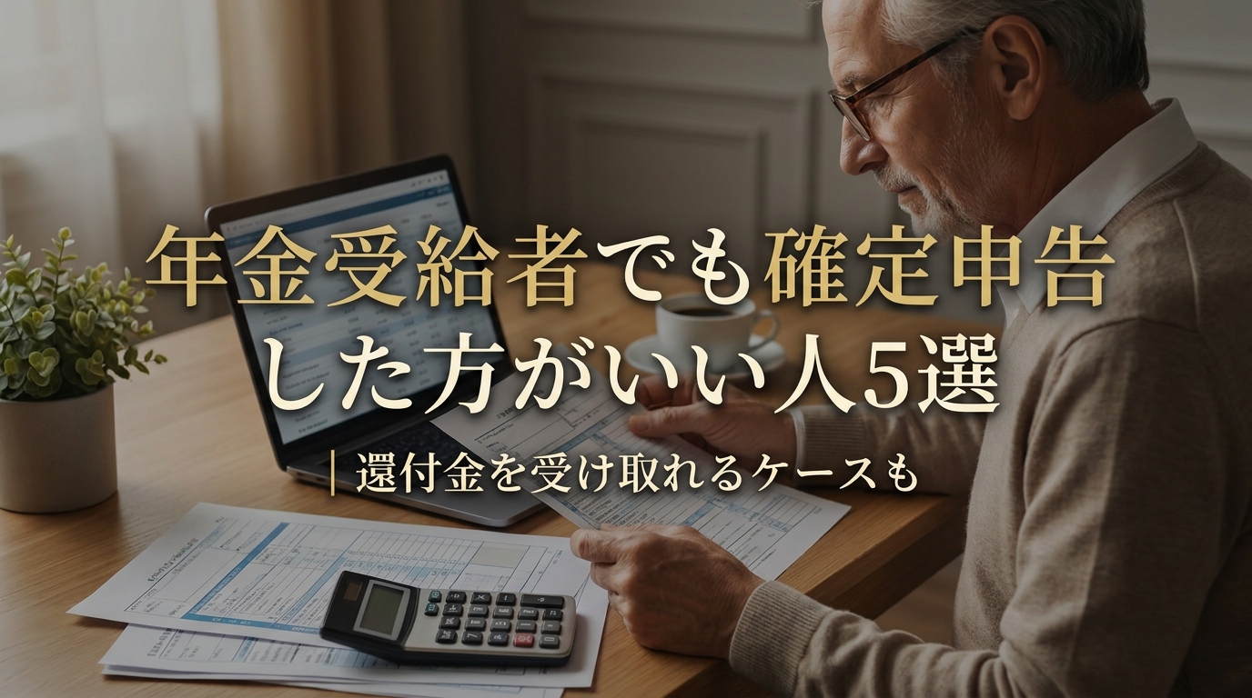 年金受給者でも確定申告した方がいい人5選｜還付金を受け取れるケースも