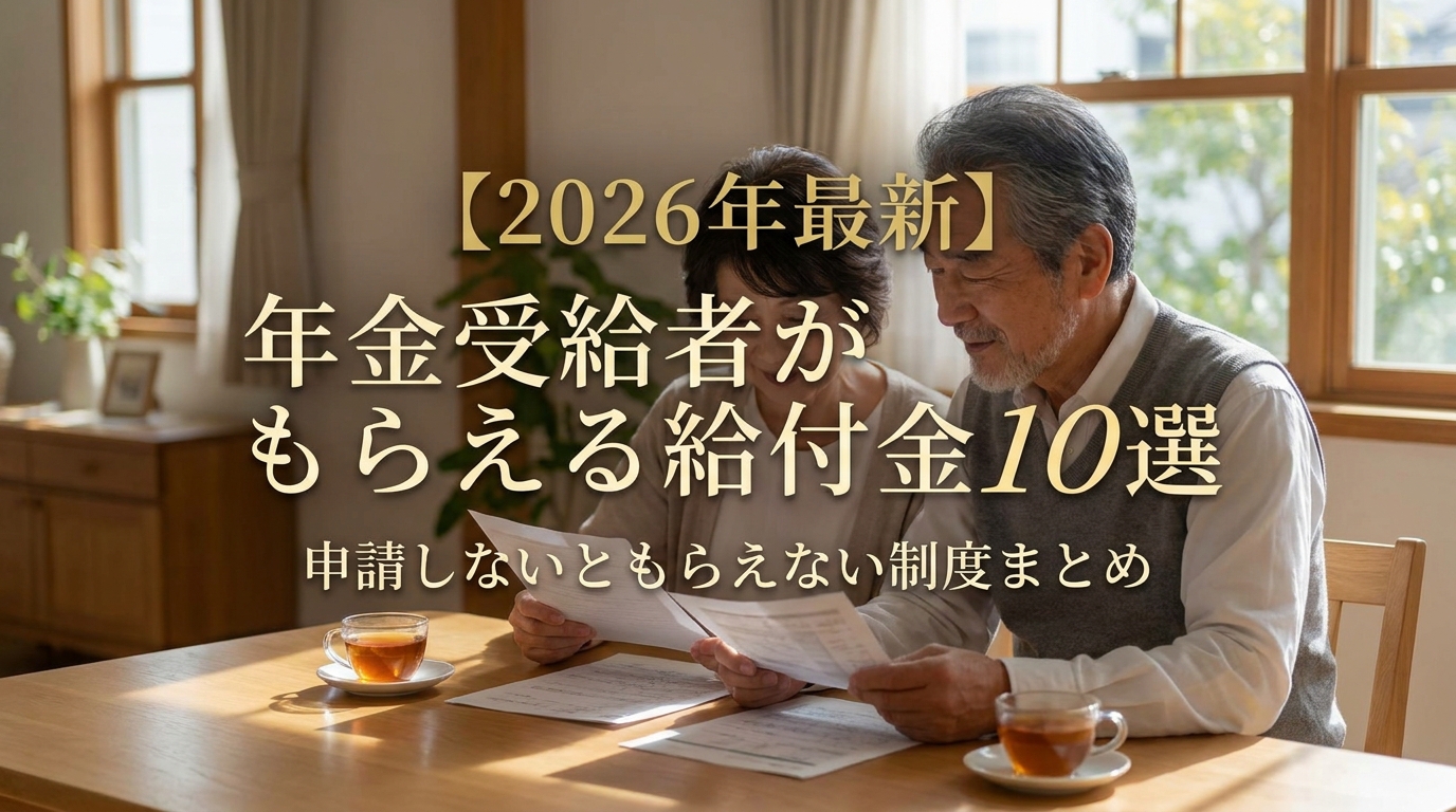 【2026年最新】年金受給者がもらえる給付金10選|申請しないともらえない制度まとめ